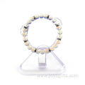 Trendy Nature Opal Beaded Alloy Bracelet Unisex Energy Stone Beaded Bangle